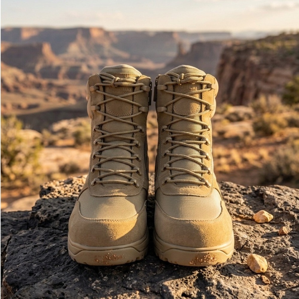 Dunham 8000 Works 8" Mens Boot Size 13 D Tactical Light Natural Waterproof Zip